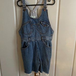 Vintage Denim Short Overalls